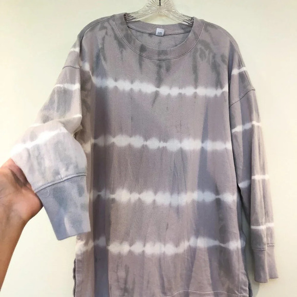 🍁Old Navy Grey Tie Dye Crew Neck Pullover Medium - Picture 1 of 4